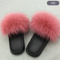 Hot Fur Slippers Women Fox Home Fluffy Sliders