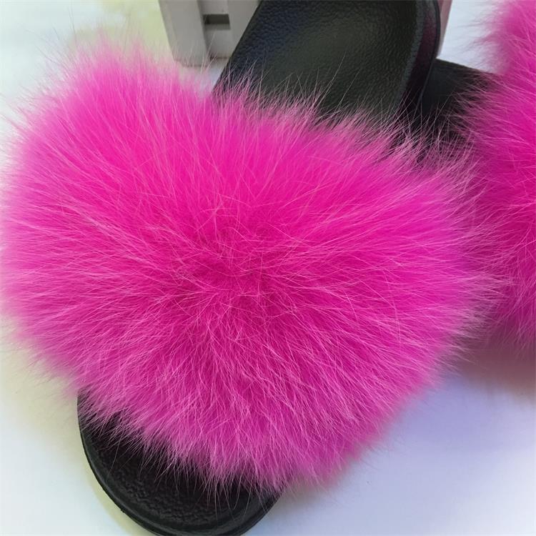 Hot Fur Slippers Women Fox Home Fluffy Sliders