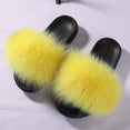 Hot Fur Slippers Women Fox Home Fluffy Sliders