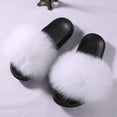 Hot Fur Slippers Women Fox Home Fluffy Sliders