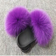 Hot Fur Slippers Women Fox Home Fluffy Sliders