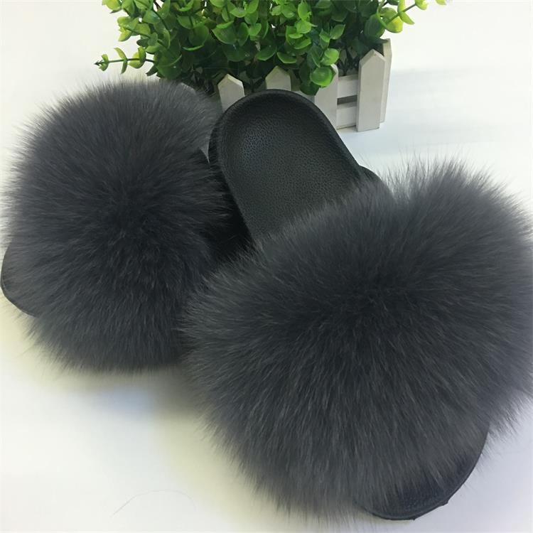 Cute Plush Fox Hair Fluffy Slippers