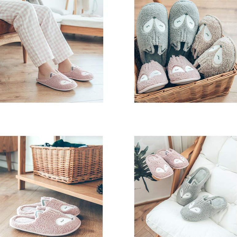 Indoor Warm Women Cute Animal Fox Unicorn Slippers