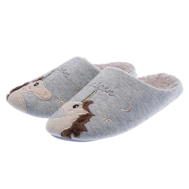 Indoor Warm Women Cute Animal Fox Unicorn Slippers