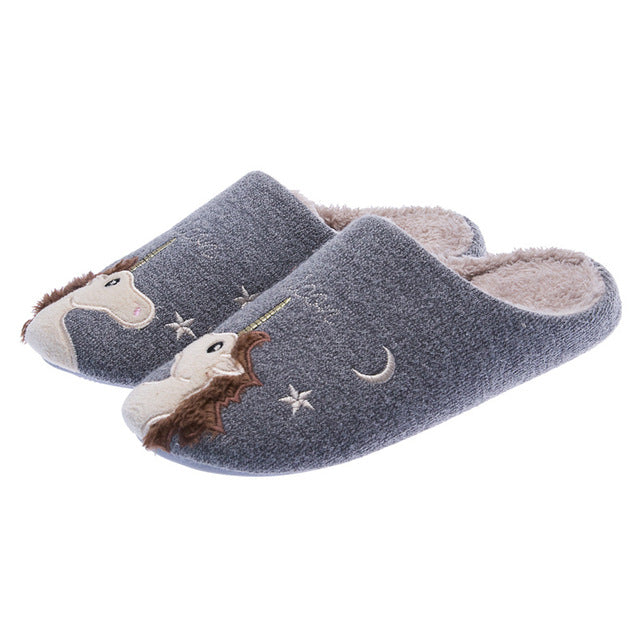 Indoor Warm Women Cute Animal Fox Unicorn Slippers