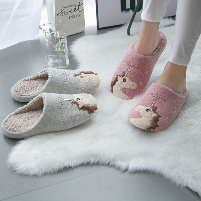 Indoor Warm Women Cute Animal Fox Unicorn Slippers