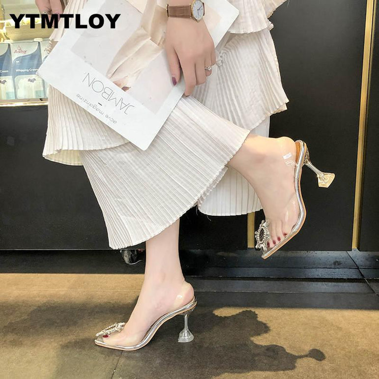 Luxury Women Pumps Transparent High Heels