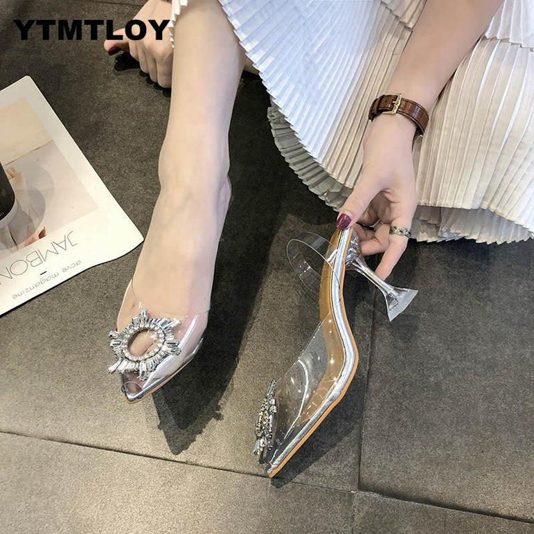 Luxury Women Pumps Transparent High Heels