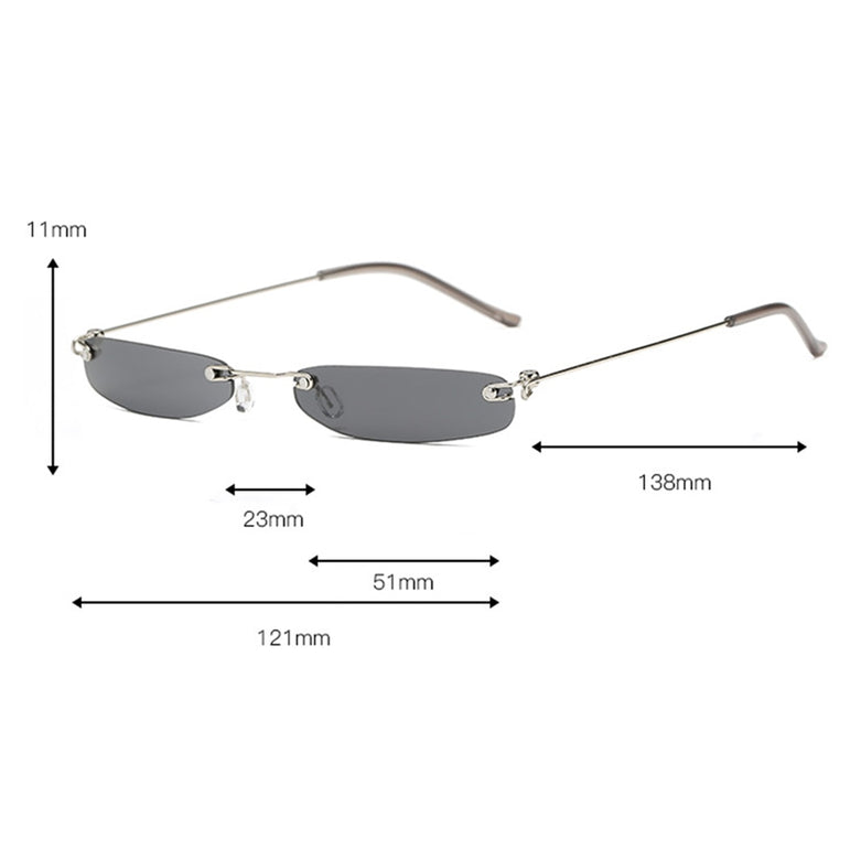 Clear Lens Small Narrow Sunglasses