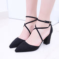 Flock pointed sandals sexy high heels