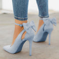 Pointed Toe Buckle Strap Butterfly Pump