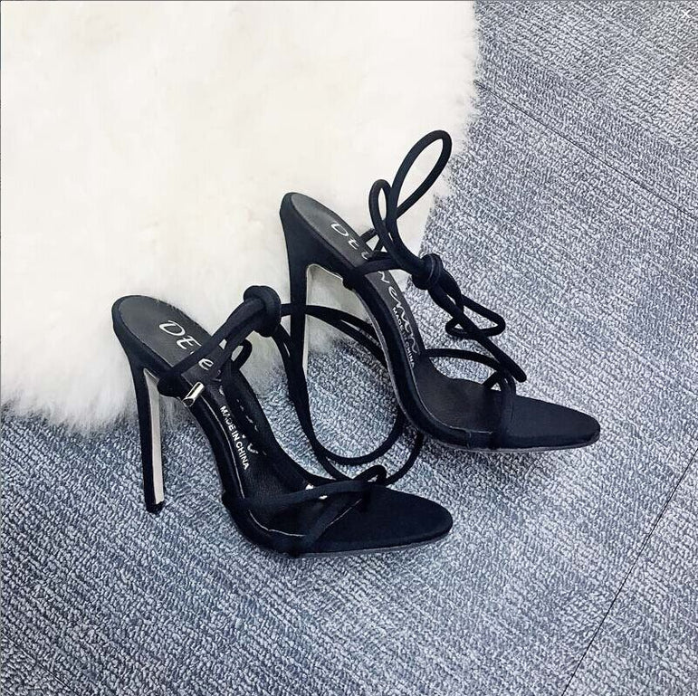 Super High Thin Heels Ankle Cross Strap Sandals