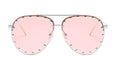 Ladies Metal Rivet Pilot Sunglasses