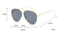 Ladies Metal Rivet Pilot Sunglasses