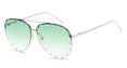 Ladies Metal Rivet Pilot Sunglasses