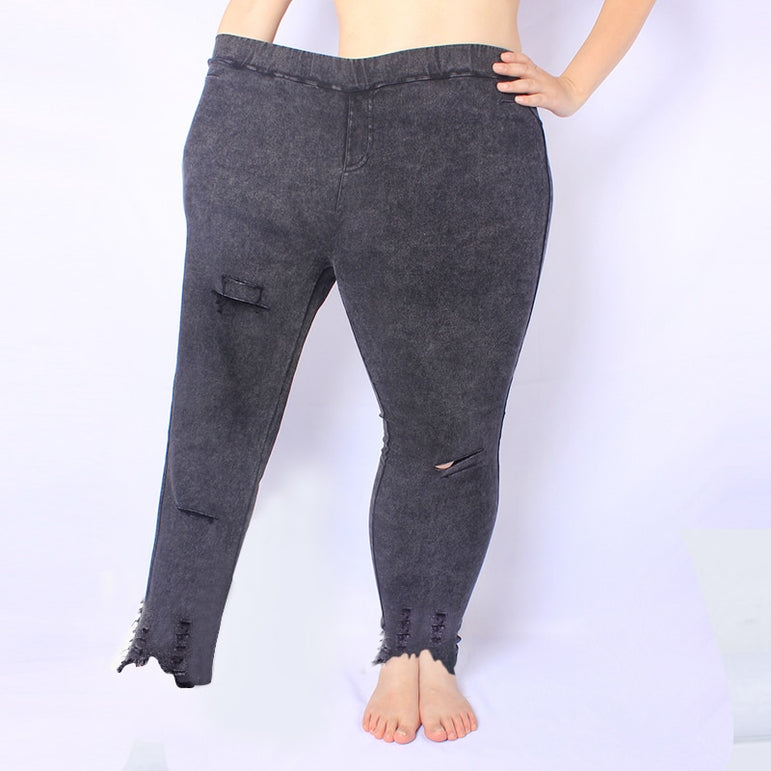 Plus Size Summer Hole Ripped Jeans