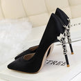 Metal Carved Sexy Pointed Toe Ladies Shoes