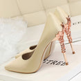 Metal Carved Sexy Pointed Toe Ladies Shoes