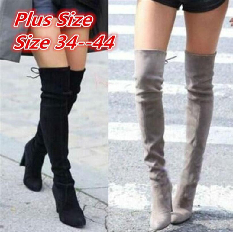 Faux Slim Sexy Over The Knee Boots