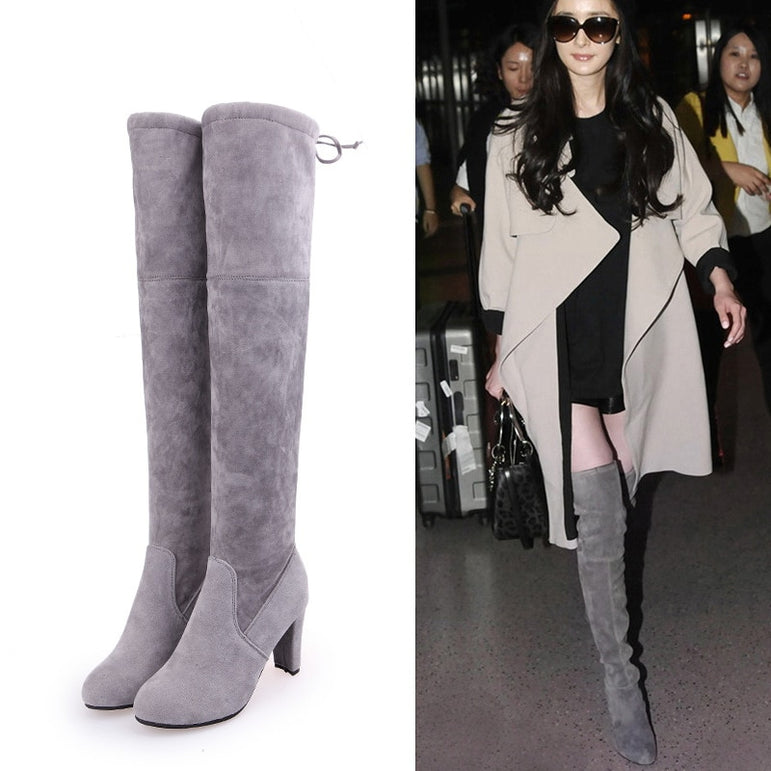 Faux Slim Sexy Over The Knee Boots