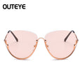 Clear Women Semi Rimless Sunglasses