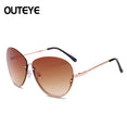 Clear Women Semi Rimless Sunglasses