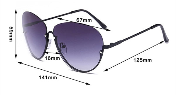 Clear Women Semi Rimless Sunglasses