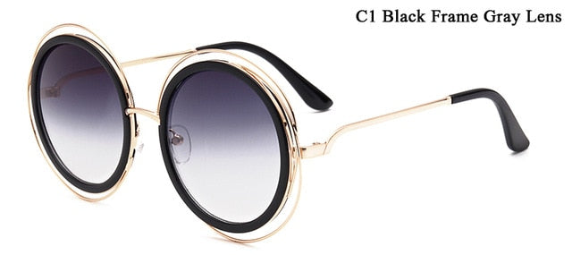 Oversized Round Brand Designer Sun Glasses