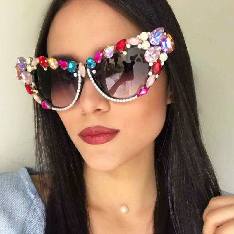 Flower Oversize Cat Eye Sunglasses