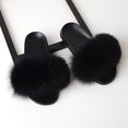 Flat Genuine Fox Fur Slippers