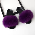 Flat Genuine Fox Fur Slippers