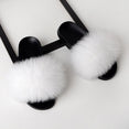 Flat Genuine Fox Fur Slippers