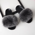 Flat Genuine Fox Fur Slippers