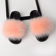 Flat Genuine Fox Fur Slippers