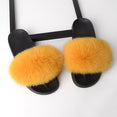 Flat Genuine Fox Fur Slippers