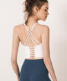 Solid Spaghetti Straps Yoga Gym Crop Tops